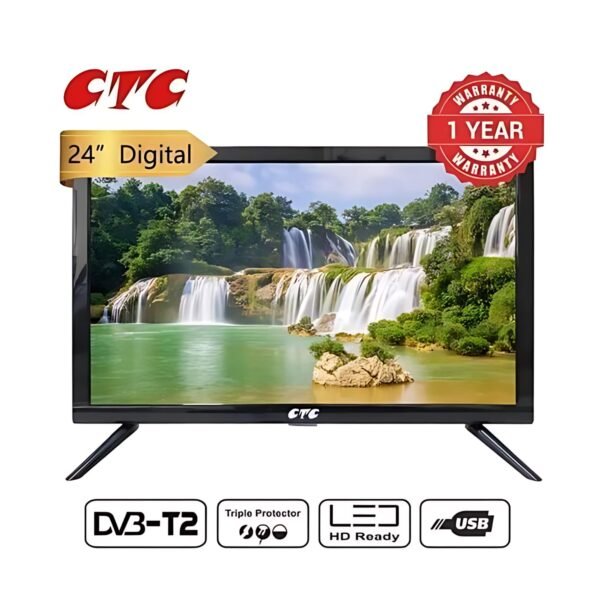 CTC 24” Inches,LED DIGITAL TV -USB AND HDMI PORTS-black